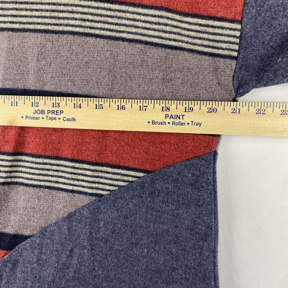 Women’s Long Sleeve Striped Top Navy Rust Tie Front Detail Size M Runs Large - Picture 8 of 9